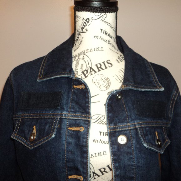 Rubbish Women's Medium Blue Denim Jean Jacket Coat - Picture 6 of 10